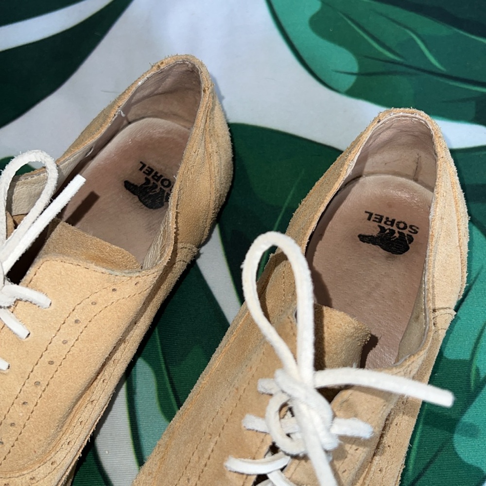 Sorel Light Tan Lace-Up Flats - Picture 2 of 7